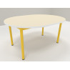 TABLE MATERNELLE OVALE 1200*900 T1 BLEU D'ALUMINE - PLATEAU SERINGA - CHANT ABS BLANC
